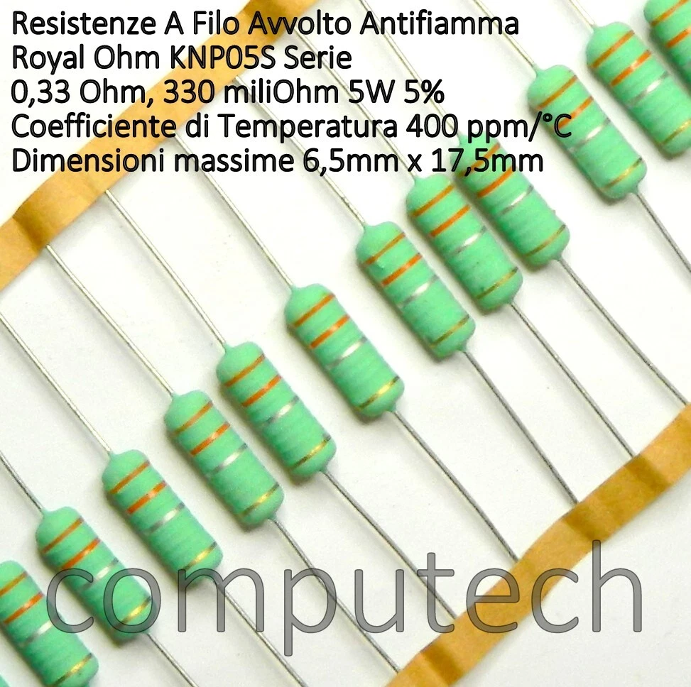 Aexit Reostato a resistenza variabile a filo avvolto da 50W 500 Watt 5% ohm ID: 468693