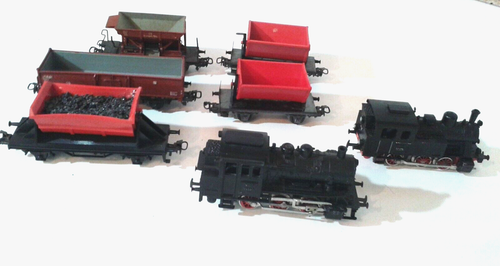 MÄRKLIN Konvolut H0 2 Loks 89 028 + 3029, 3 Kippwagon, 1 Schotterwagen, 1 Hochbo - Bild 5 von 8