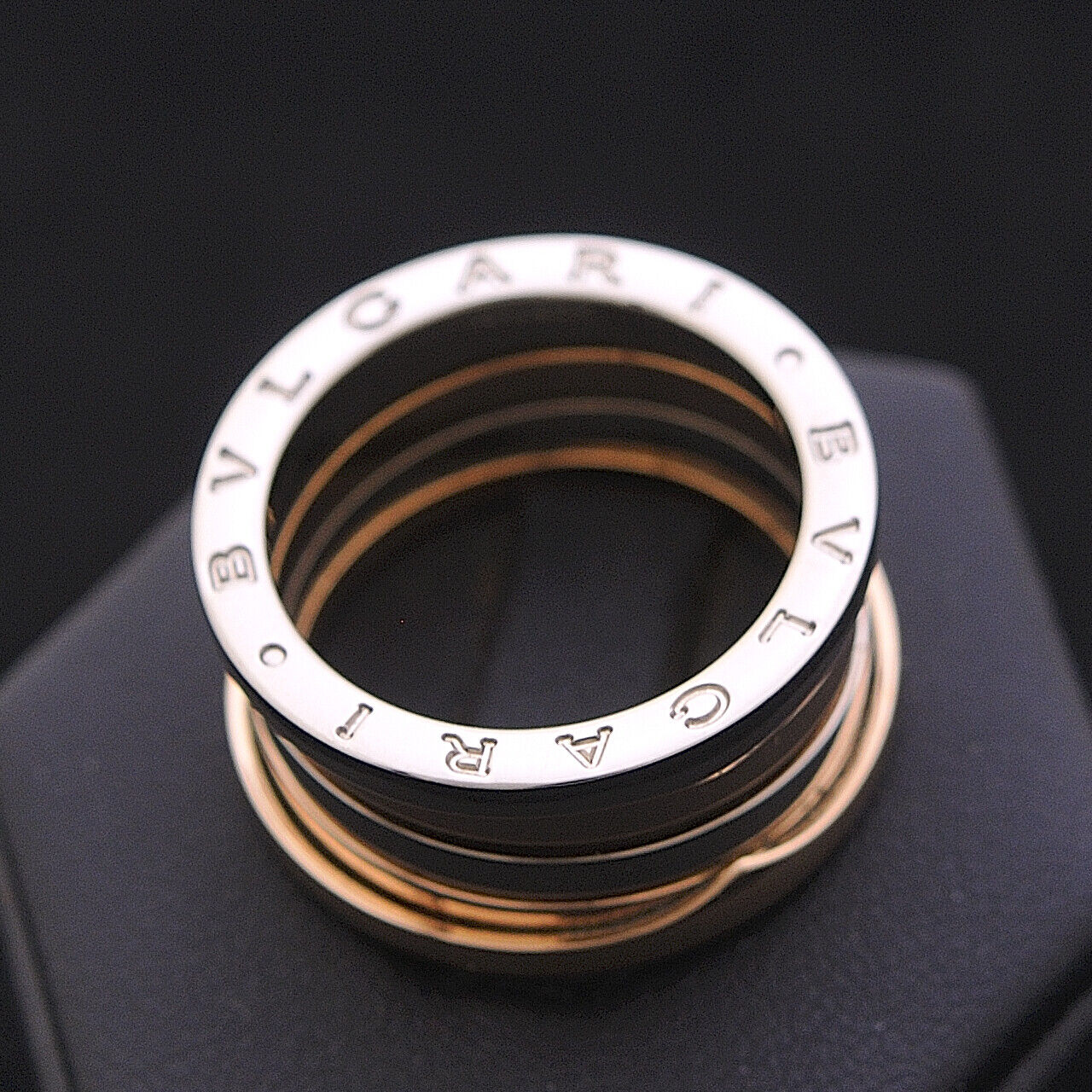Bvlgari B.ZERO1 Labyrinth Ring Three Bands IN Rose Gold And White 18 Carats  750