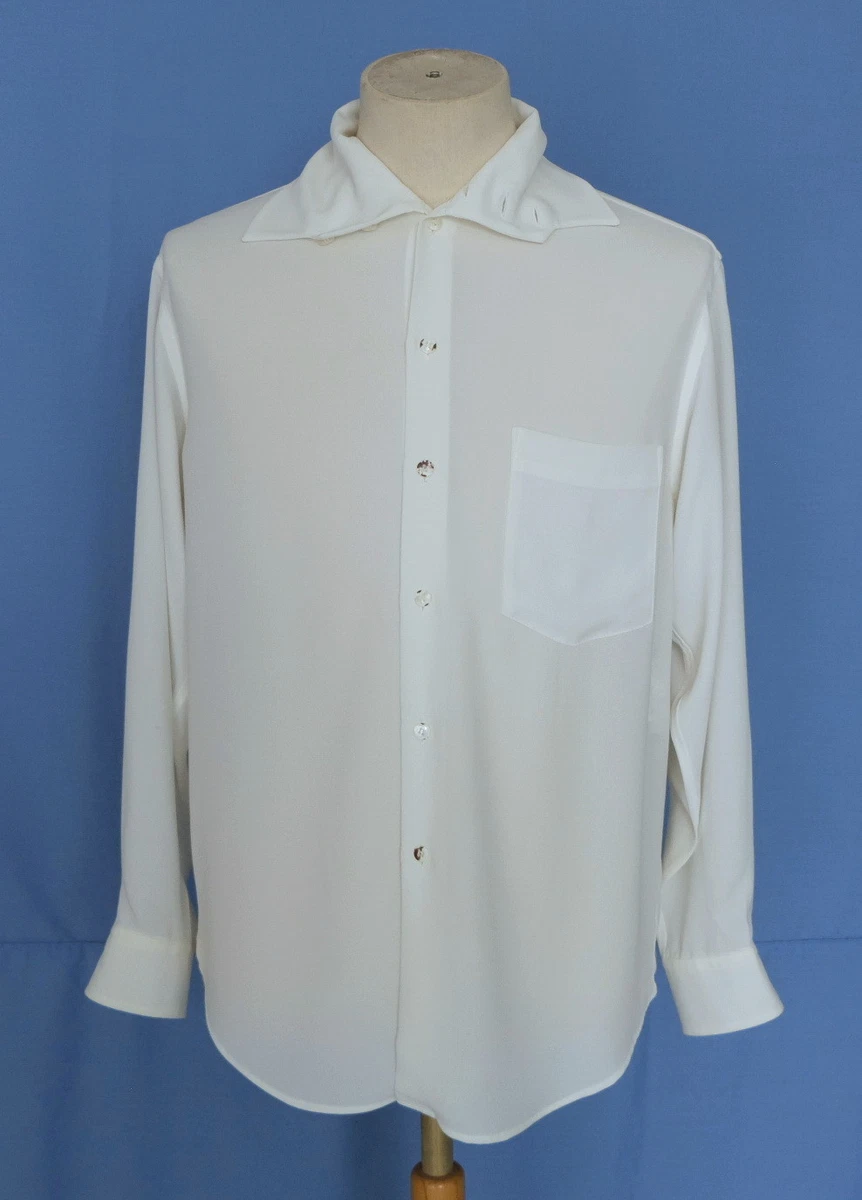 tricot Comme Des Garcons Solid Ivory 100% Polyester Women's Shirt Long Sleeve L