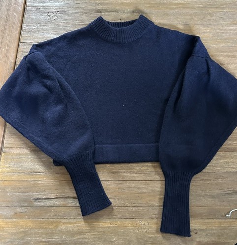 Tibi Pleated Sleeves Cashmere Cropped Sweater XS - Picture 12 of 12