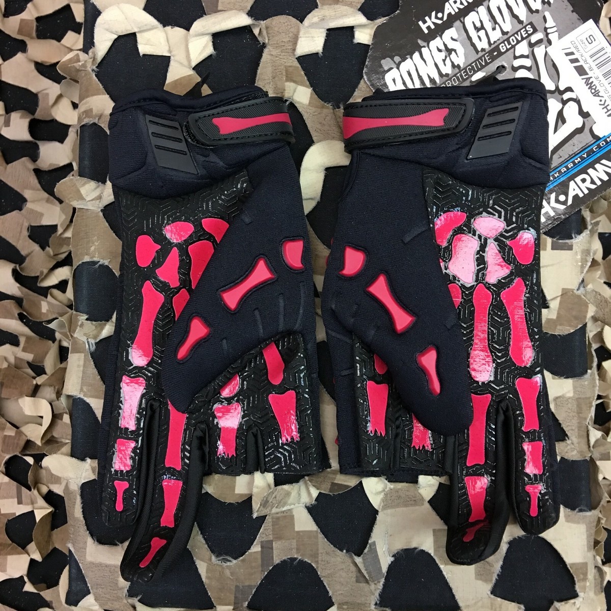 Gants De Paintball HK Army Bones – Taille Large – Noir/blanc – Occasion