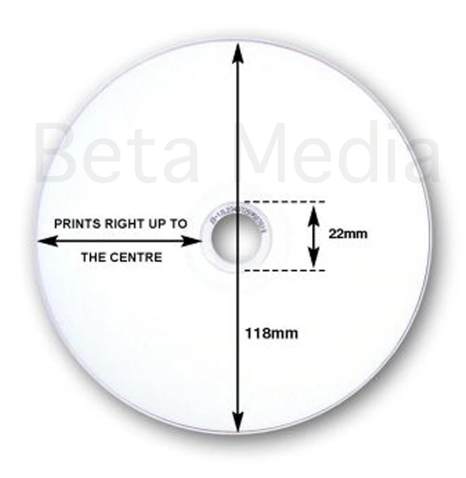 1200 x Ritek Blank DVD-R media 8X 4.7GB Full Hub Printable DVD -R discs - Image 2 of 3