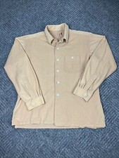Vintage 60  s Saks Fifth Avenue Mens XL Beige Button Up Long Sleeve