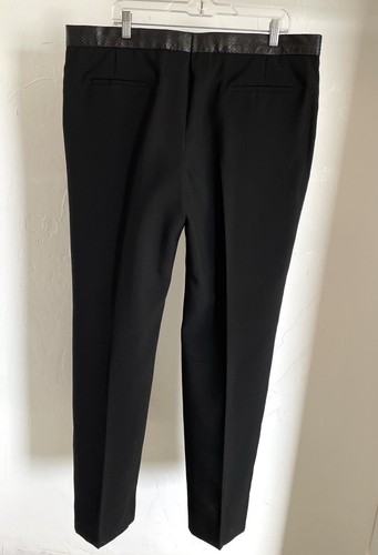 ROBERTO CAVALLI Snakeskin Trimmed BlackTROUSERS Dress Pants Size 56 (XXL) - Picture 11 of 12