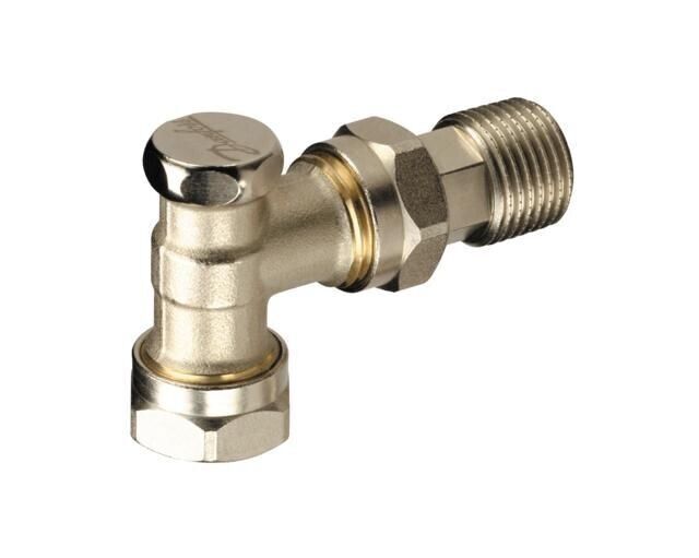 Danfoss RLV-D Lockshield Valve 15mm 003L0203 in Nickel finish