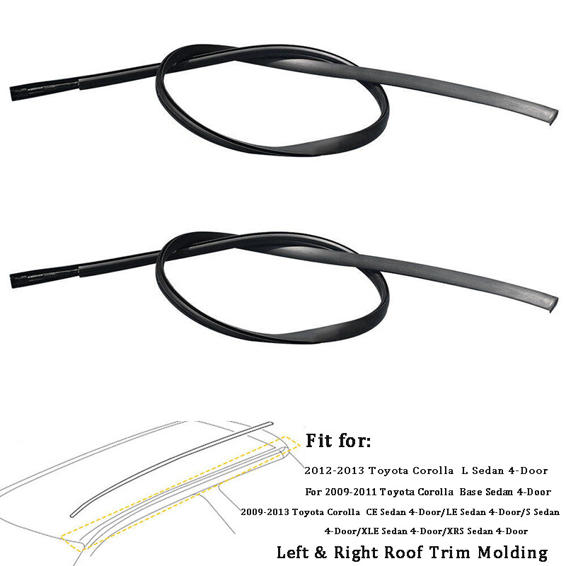 For 09 2010 2011 2012 2013 Toyota Corolla Black Roof Trim Molding Kit 7555512140