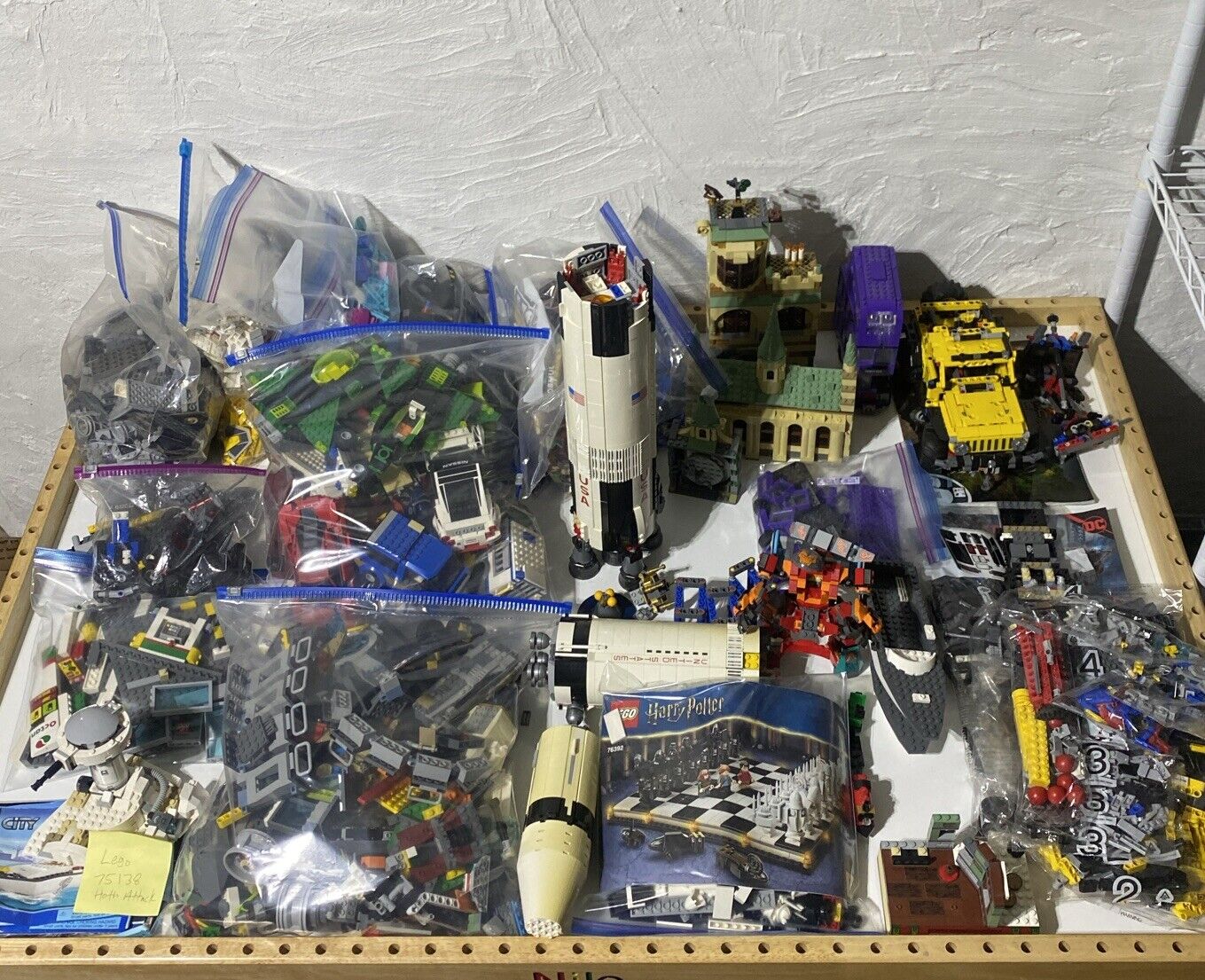 36 POUND LEGO LOT, Partial Builds, Harry Potter & Marvel, Separated In Bags