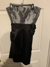 NWT Windsor Black Gunmetal Satin Strapless Dress Adult Size 11
