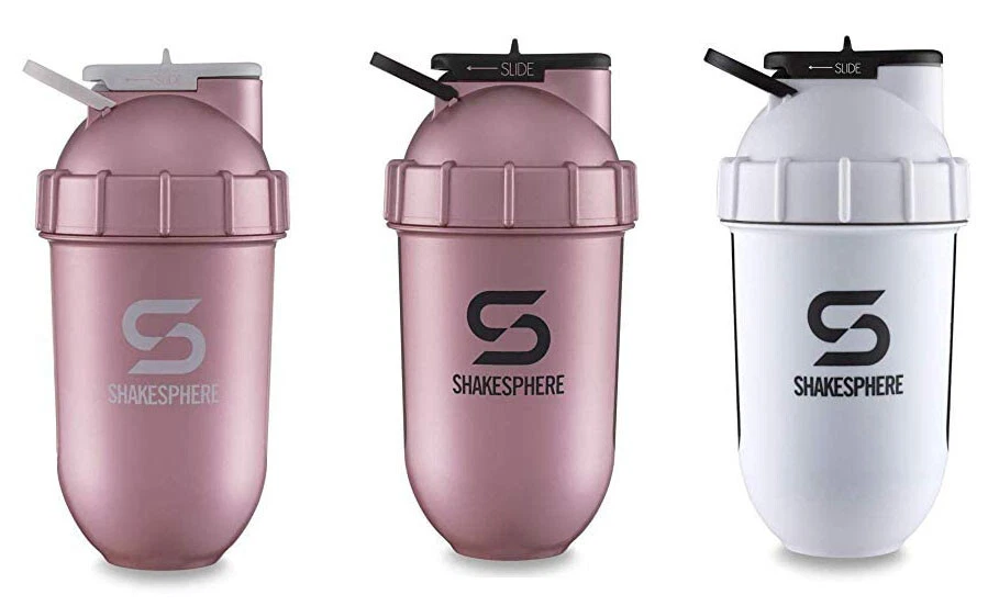 ShakeSphere Tumbler View: Protein Shaker Bottle with Side Window, 24oz, Pearl White