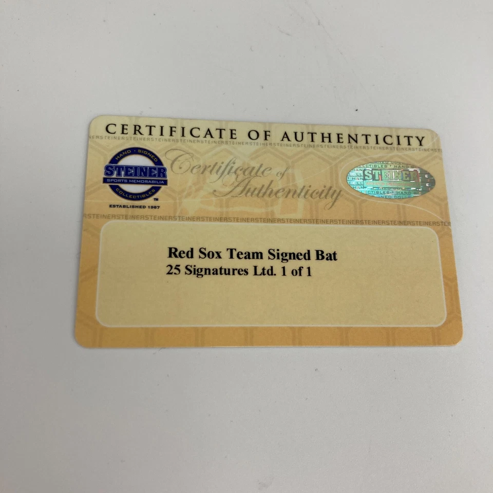 2004 Boston Red Sox World Series чемпионов команды подписанный бейсбольная бита Steiner 1/1 JSA - Изображение 3 из 4