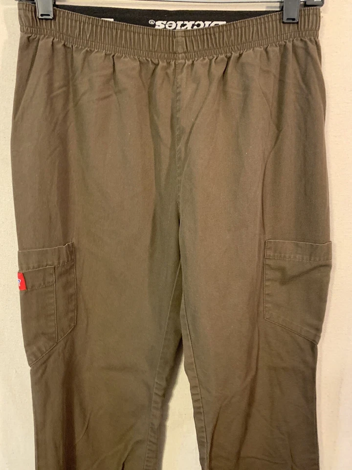 Dickies Scrub Pants Womens Small Brown Long Tall Elastic Waist with Leg Pockets - Image 2 of 4