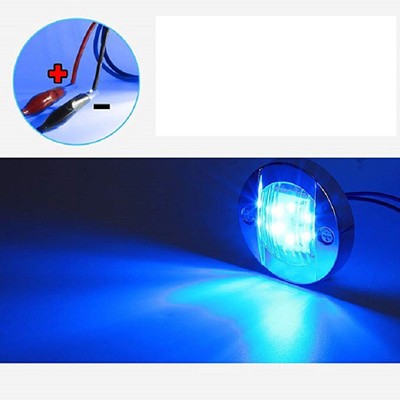 12V STAINLESS STEEL 3-SMD BLUE LED COURTESY LIGHT SS RV//Boat//Cabin//Stair//Step