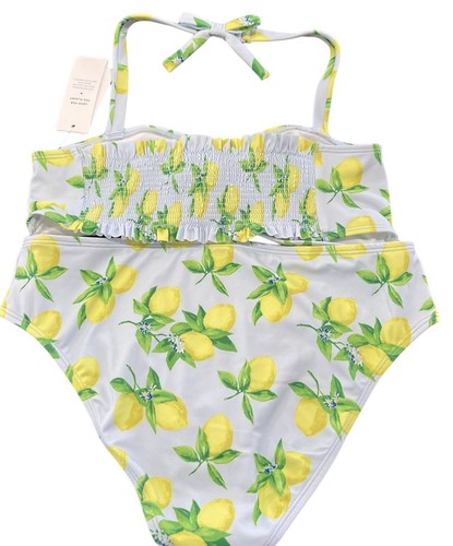 Janie And Jack Bikini Swim Suit Girls Size 18 Smocked Lemons Bathing Suit NEW - Picture 5 of 11