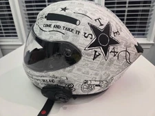 Scorpion White Helmet EXO - R420 Lone Star Helmet Size XL Motorcycle Helmet