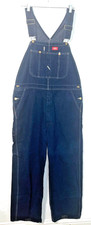 Dickies Bib Overalls Blue Denim Work Wear Carpenter Dungarees Men's 40 x 32