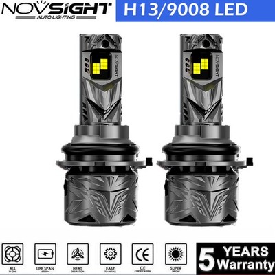 H13 9008 LED Headlight Bulbs Kit High Low Beam Super Bright Canbus 6500K 250W