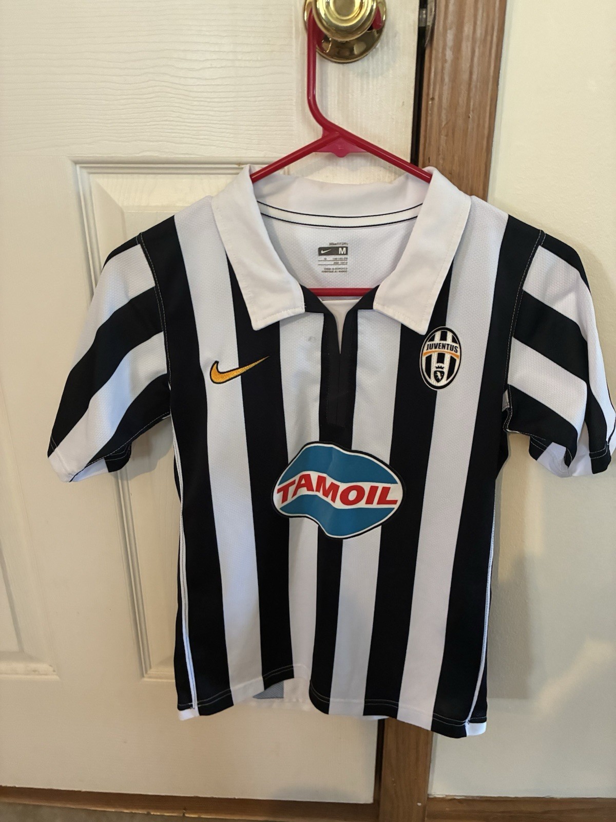 Nike Juventus Tamoil Soccer Jersey Youth M 10/12 Black White Striped Vintage