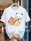 Men Bubu Dudu Panda Bear Cute Kawaii Graphic T-Shirt Cotton Short Sleeve Tee