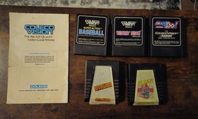 ColecoVision Console Untested w/ 5 Games and Instruction Manual No Cables