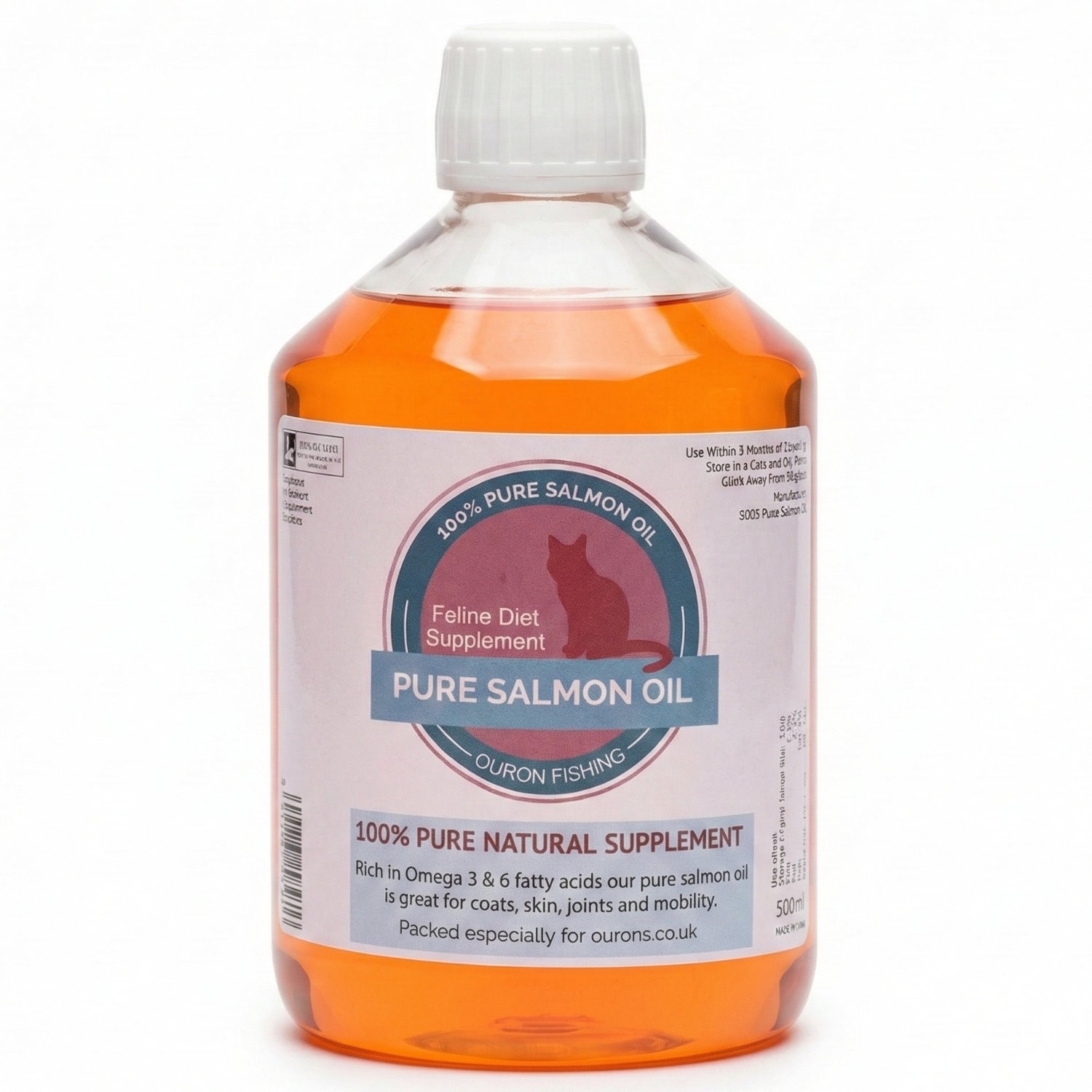 500ml Salmon Oil for Cats 100% Pure Fish Oil