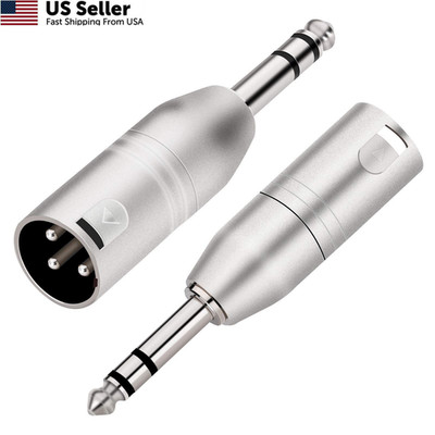 Tisino 1/4'' TRS to XLR Adapter, Balanced Quarter Inch 6.35mm XLRM 