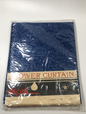#ad #ad Vintage Glitter Royal Blue Navy Ex Cell Shower Curtain USA 40 470 05 70x72 Vinyl $33.40