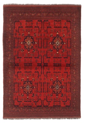 Traditional Hand-Knotted Geometric Area Rug 3'4'' x 4'10'' Oriental Wool Carpet