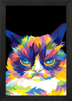 mürrische Katze gerahmtes Wandbild Poster Leinwanddruck Bild