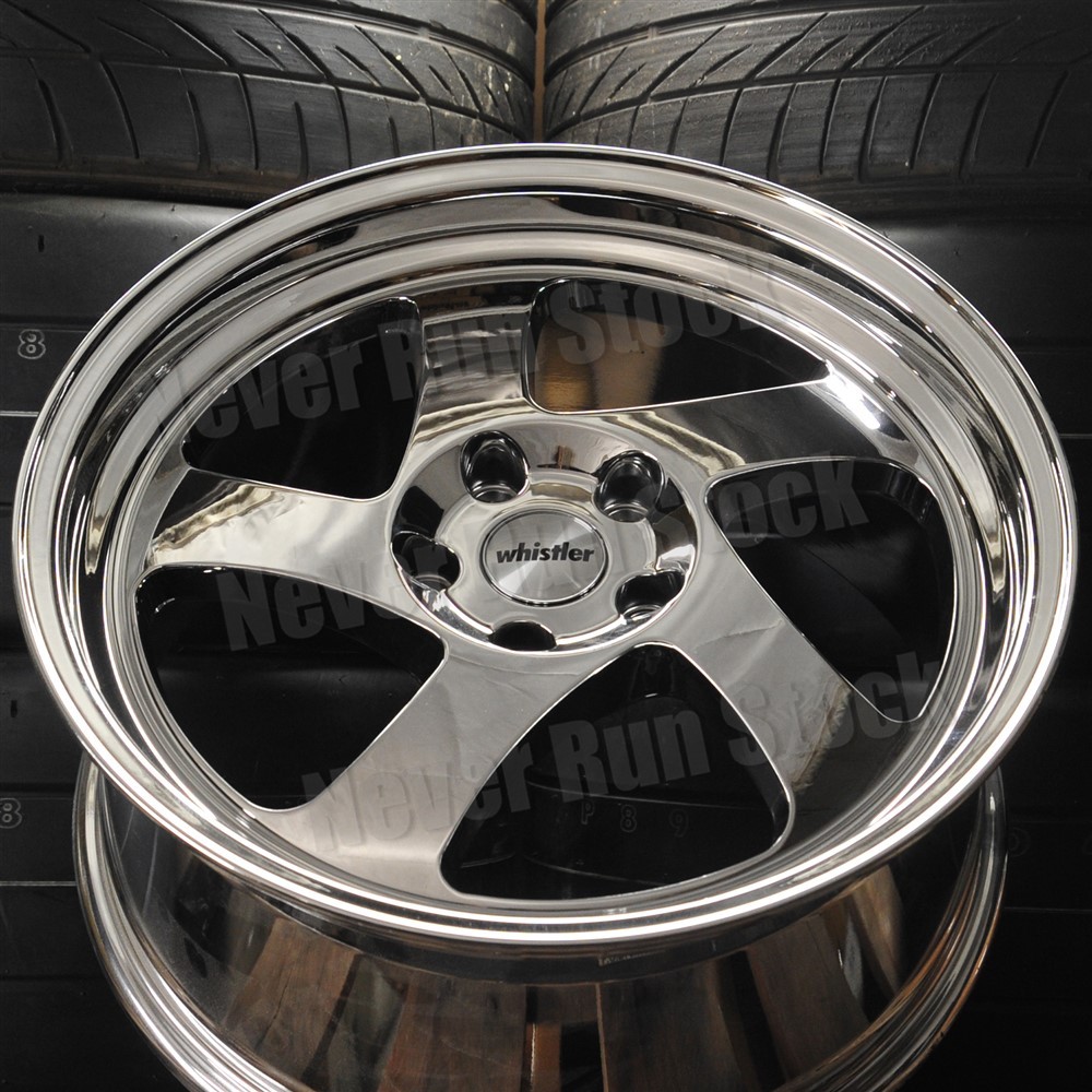 WHISTLER KR1 18x8.5 5x100 35 OFFSET PVD CHROME w/ LIP 5 SPOKE