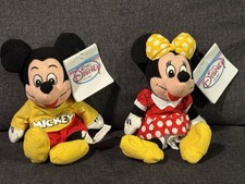 The Spirit of Mickey Bean Bag Plush Set Mickey and Minnie 1990s Disney Store NWT