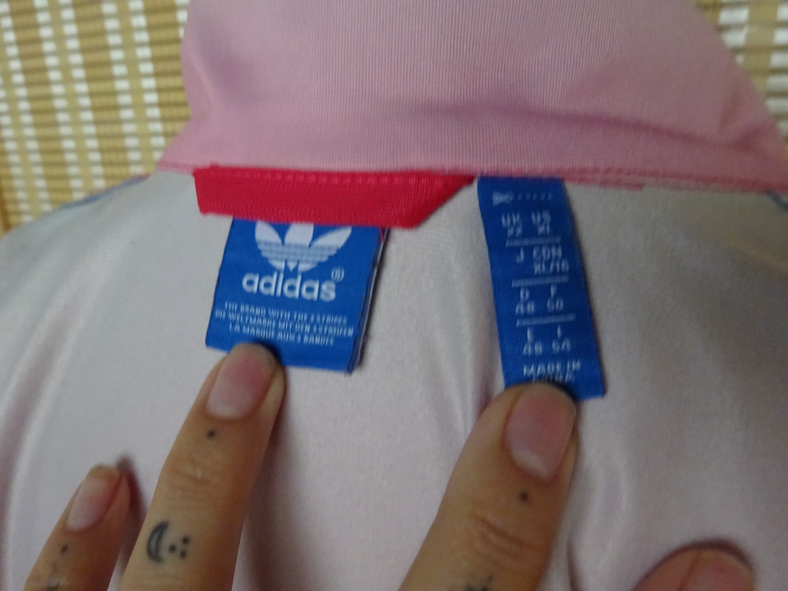 Pink and blue ombre Adidas Firebird zip up women's track jacket size XL thumbnail 5