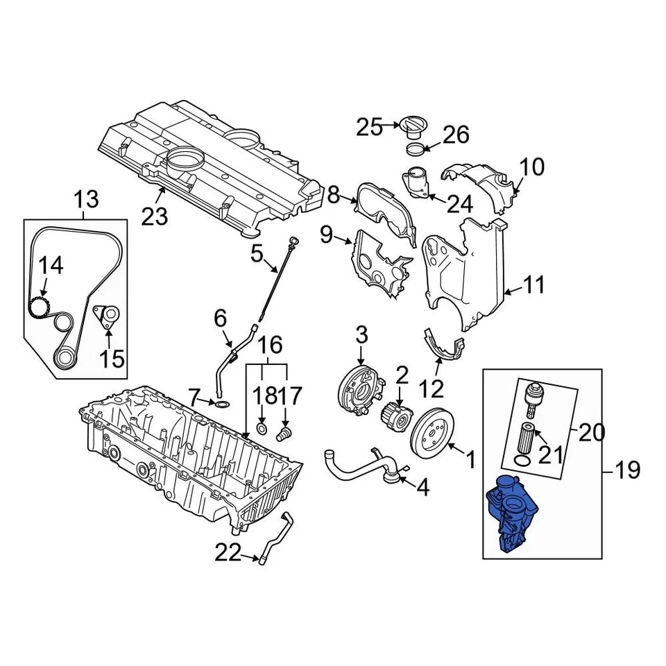 For Volvo S60 Cross Country 2016 Volvo 31338685 Engine Oil Filter Housing Foto 3 de 4