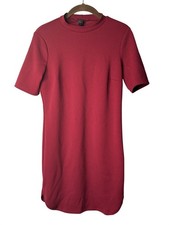 Forever 21 Mini Shirt Dress Bodycon Size S Red Short Sleeve