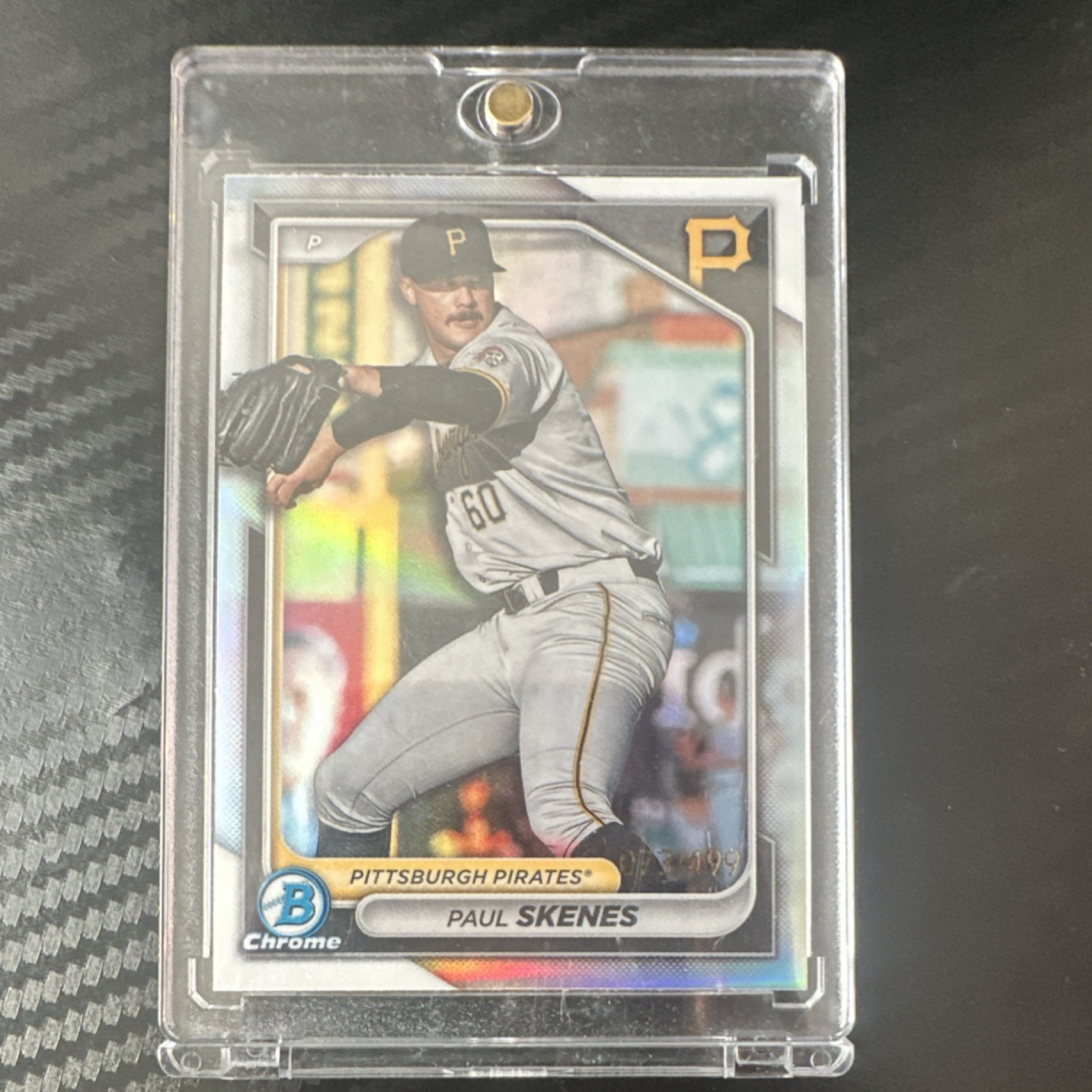 Bowman 2024 Chrome Refractor Paul Skenes Rookie /499 BCP-125 Pirates