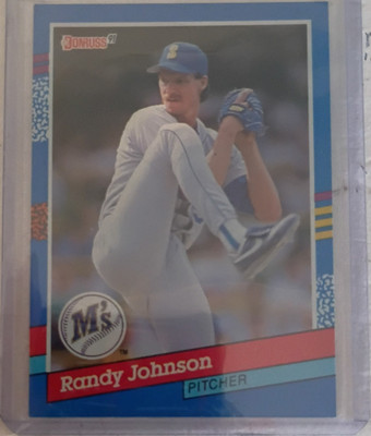 1991 Donruss Randy Johnson #134 Seattle Mariners 4 Red Stripes on Right Border