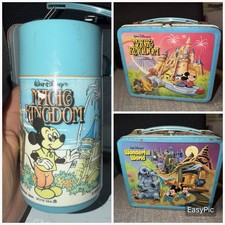 1970s Vintage Walt Disney Magic Kingdom Alladin Lunchbox With Thermos