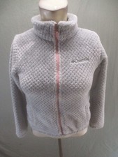 Columbia Size M 10/12 Girls Gray Fleece Full Zip Outdoor Activewear Jacket 756