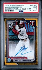 Kaelen Culpepper 2024 Bowman Draft Chrome Gold Shimmer Auto /50 #cpa-kc Psa 9