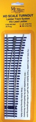 Micro Engineering 14-715 HO Code 83 #5c Right Hand Lead Ladder Switch Turnout