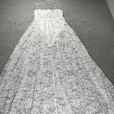 NWT For Love and Lemons Lorena Maxi Dress White Lace Size XXS