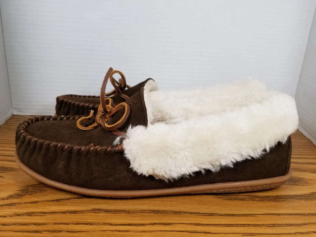 Minnetonka 952 Men\'s Slippers Size US 10 Chocolate Moose Brown Leather Minnetonka Slippers Men main image 2