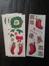 Creative Memories  Lot of Four Studio Stickers  2" x 5"  Christmas Stockings