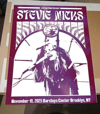 NEW! Stevie Nicks Nov 19, 2025 Brooklyn, NY Tour Poster