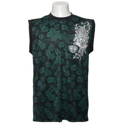 Identic, Tank­top, Größe: 52/54, Schwarz/Grün, Polyester, Print, Herren #QRc