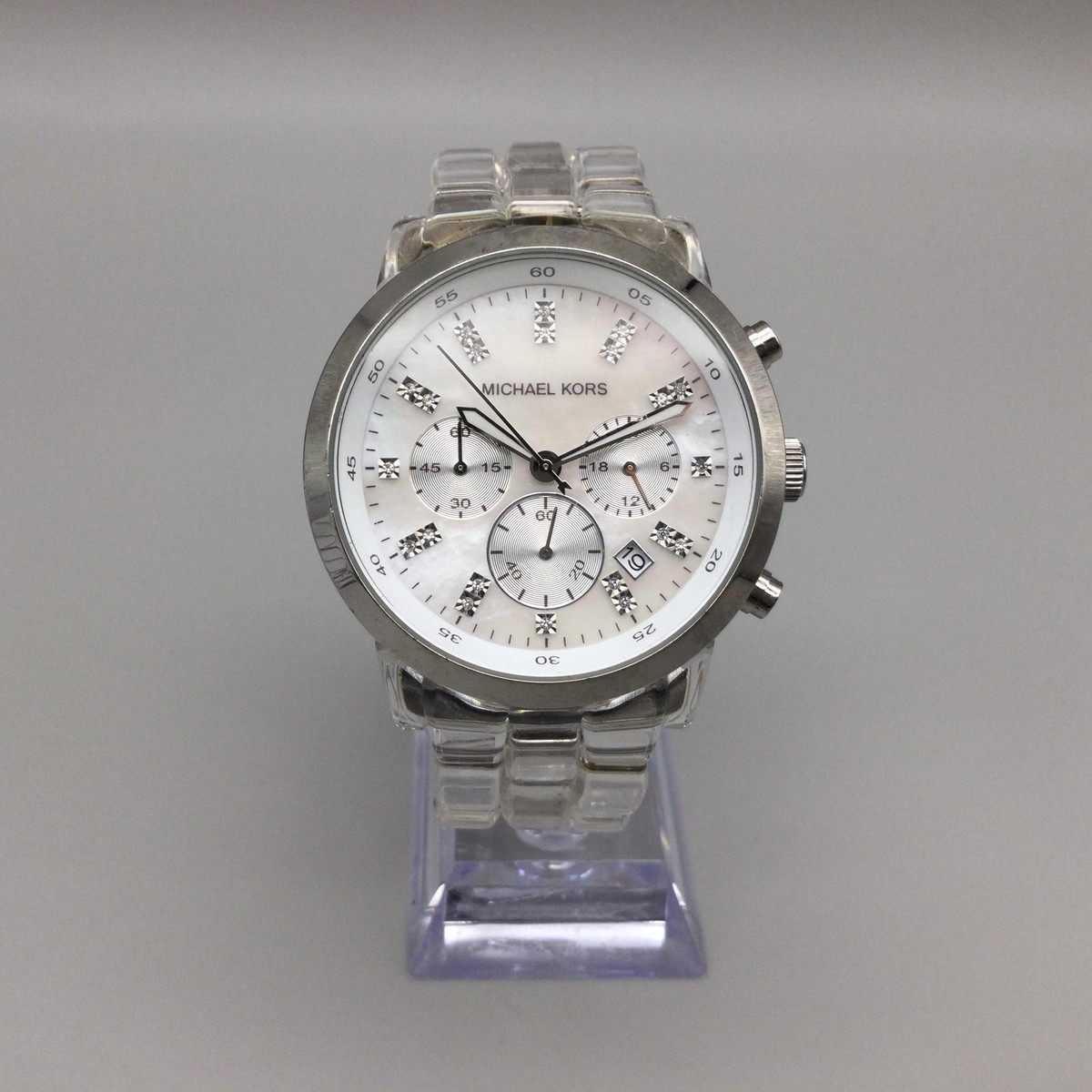 Michael Kors Womens Watch 43mm MOP Dial Chronograph MK-5235 New