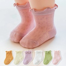 3 Pairs/lot 0-5Y Newborn Baby Socks Summer Thin Pure Cotton Mesh Breathable Kids