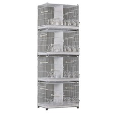 Set of 4 Stackable Breeding Bird Cage for Canary Finch Small Birds