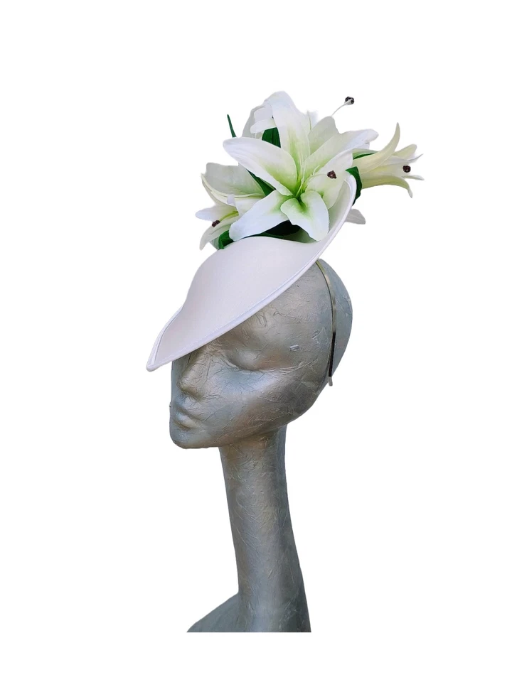 Fascinador de lirios blanco roto/blanco Foto 4 de 4