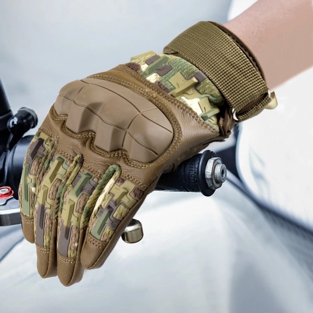 Touch Screen Cycling Gloves PU Leather Tactical Airsoft Hunting Hiking Outdoor